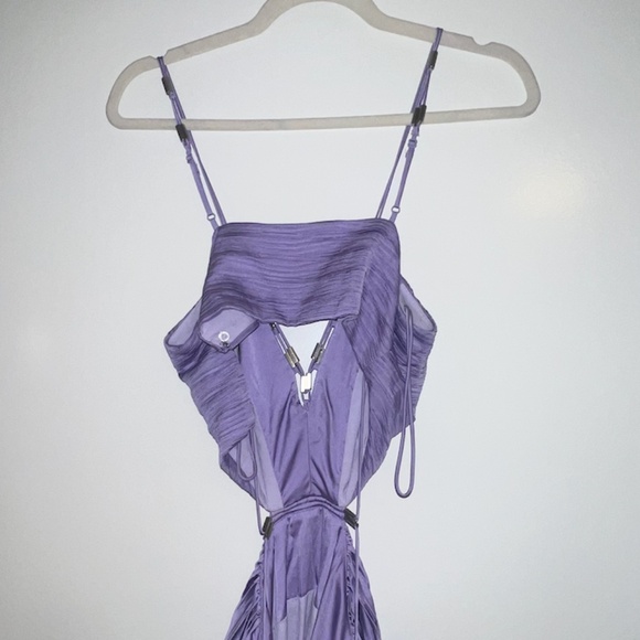 JONATHON SIMKHAI WOMEN’S MARLI CUT-OUT PLEATED MAXI DRESS, SIZE US 6, LAVENDER - Picture 13 of 15